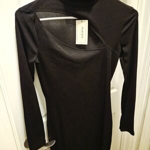 Elegant Black Long Sleeve Dress by